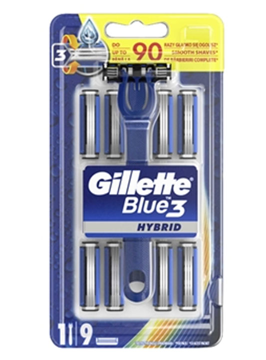 Gillette Blue3 Hybrid &#1056;&#1091;&#1095;&#1082;&#1072; + 9 &#1083;&#1077;&#1079;&#1074;&#1080;&#1081; &#1076;&#1083;&#1103; &#1073;&#1088;&#1080;&#1090;&#1100;&#1103;&#160;
